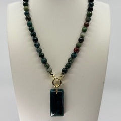 Beaded Necklace-Greens & Browns
