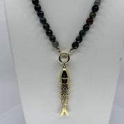 Green Beaded Fish Necklace