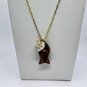 Paper Clip Chain Necklace With Charms