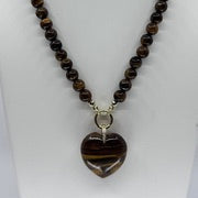 Tiger Eyed Heart Necklace
